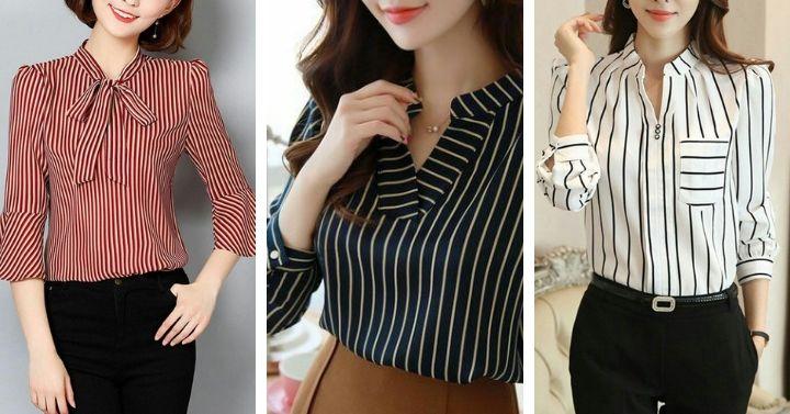 Tidak Ada Salahnya Untuk Memakai Blouse Dengan Motif Garis